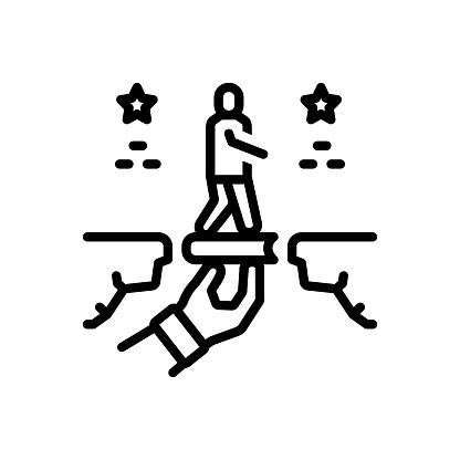 Icon for pass, transit, passage, gap, path, canyon, movement, crossing, traversal, man walk