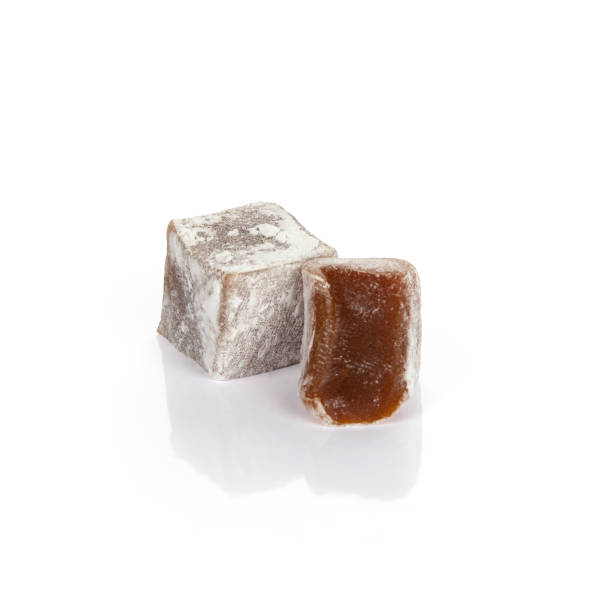 istock Caramel of turkish delight on white background 1504040211