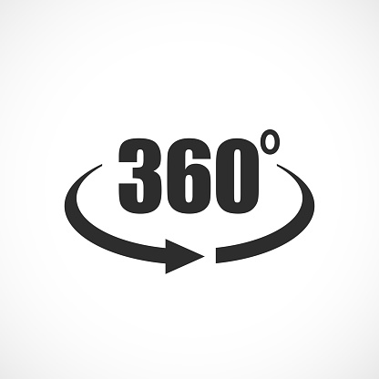 360 Camera Coverage 360 Degree Camera Coverage Panoramic View Vector Symbol Stock ...