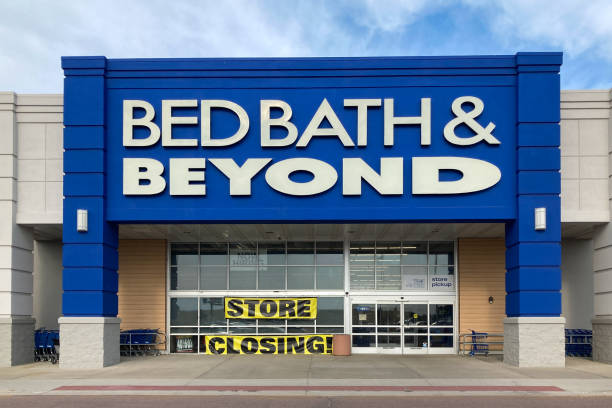 Bed Bath and Beyond Exterior with Store Closing Banner stock photo