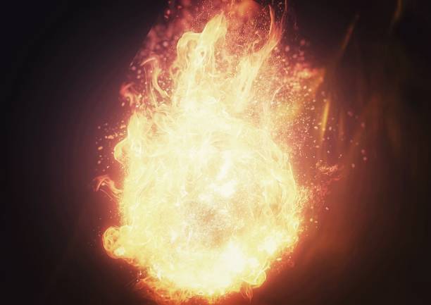 istock 3d illustration of fireball burning in the dark 1504080308