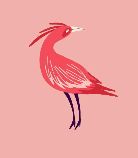 Fancy weird red bird. A bizarre fairy-tale firebird Fancy weird red bird. A bizarre fairy-tale firebird. Vector illustration firebird logo stock illustrations