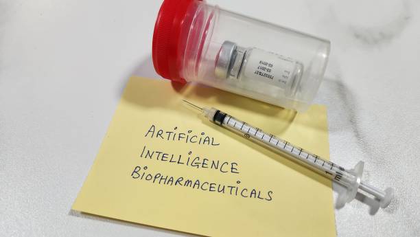 istock Artificial Intelligence used in biopharmaceutical and medical field concept using syringe and vaccine 1504128603