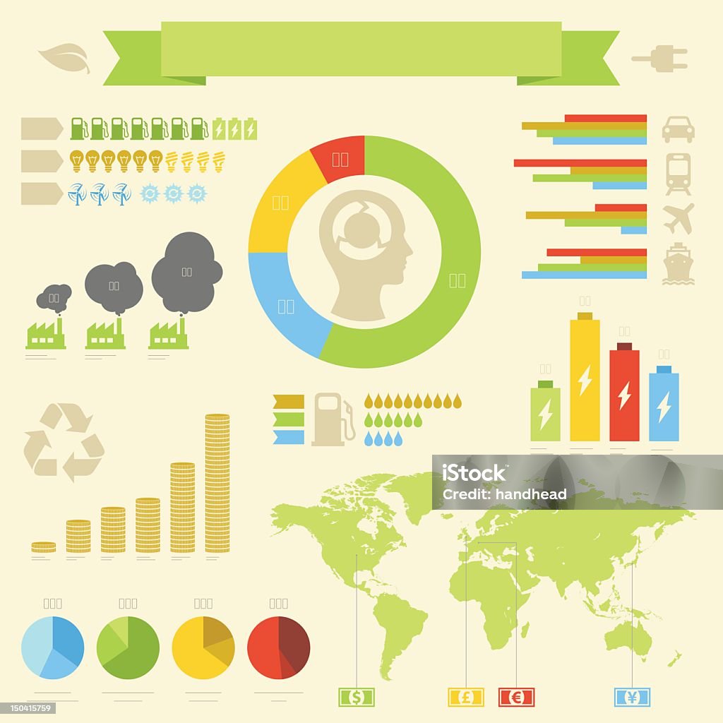 Infografiki ekologia & – Energia - Grafika wektorowa royalty-free (Grafika informacyjna)