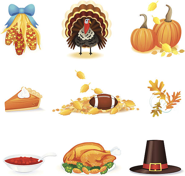 thanksgiving day icons and pictures Thanksgiving Day Icons. Complete with Football! cranberry sauce stock illustrations