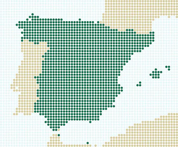 Vector illustration of Spain - 1 point = 20 km