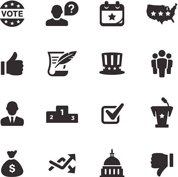 politik icons/mono-serie - demokratie grafiken stock-grafiken, -clipart, -cartoons und -symbole