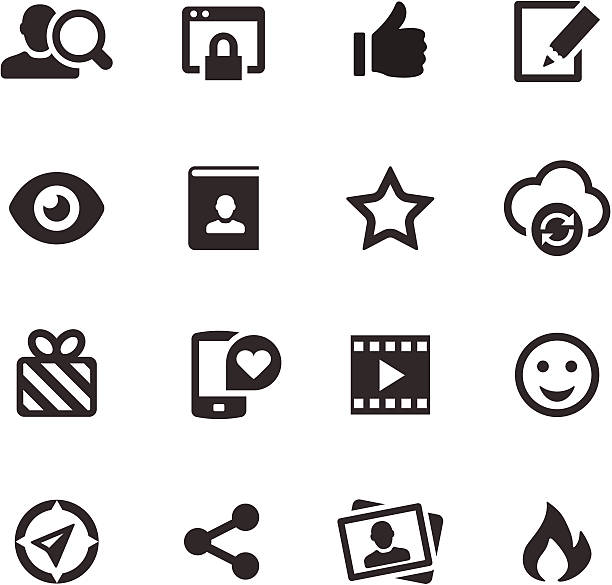 Social Media Icons | Mono Series vector art illustration