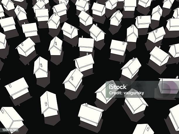 White Houses Stock Illustration - Download Image Now - Chaos, Town, House