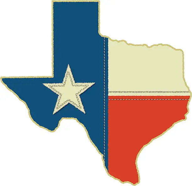 Vector illustration of Texas State Flag
