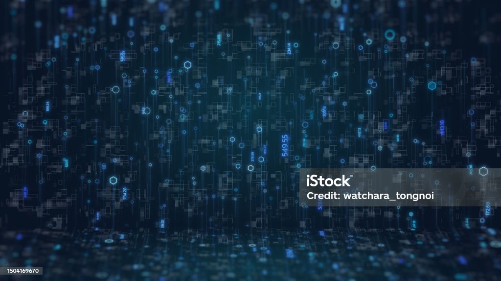 Futuristic Technology Blue Digital Coding For Data Analysis And ...