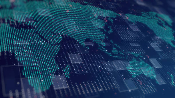 istock Intelligent Technology Concept on a Digital World Map, High-Quality Stock Footage 1504169672