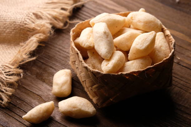 istock Tiger nail crackers are fish-based crackers that look like tiger nails. typical snacks from East Kalimantan. Belida fish crackers. 1504171146