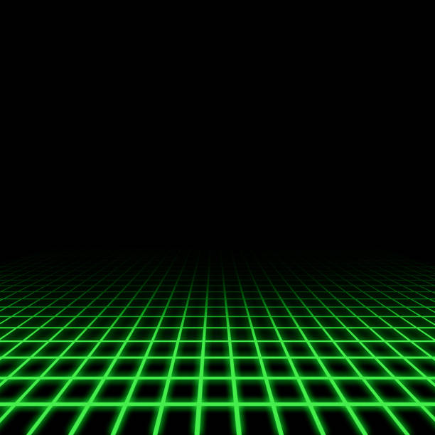 istock 80s retro green neon grid background design 1504172403