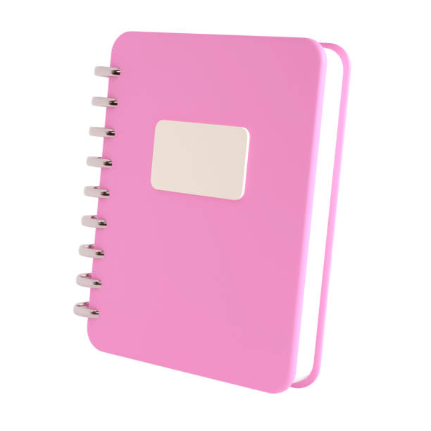 istock 3d pink cute empty office notepad for school stationery isolated background with clipping path. Simple render illustration. Design element for posters, banners, calendar and greeting card 1504172432