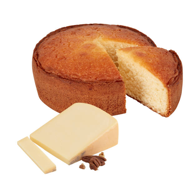 Cake and Butter Triangles Cut out, isolated white background with clipping path