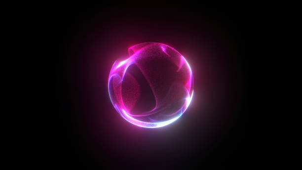 Futuristic energy sphere on black background representing AI and future technologies . 3D design element