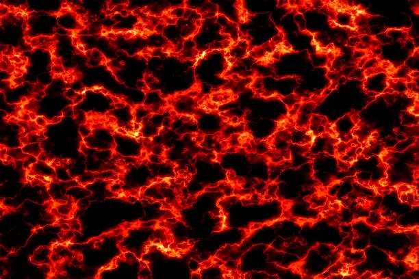 Photo of fire bolt glow mineral line texture on the dark marble