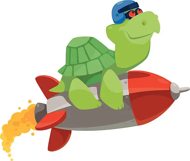 Vector illustration of speedy tortoise