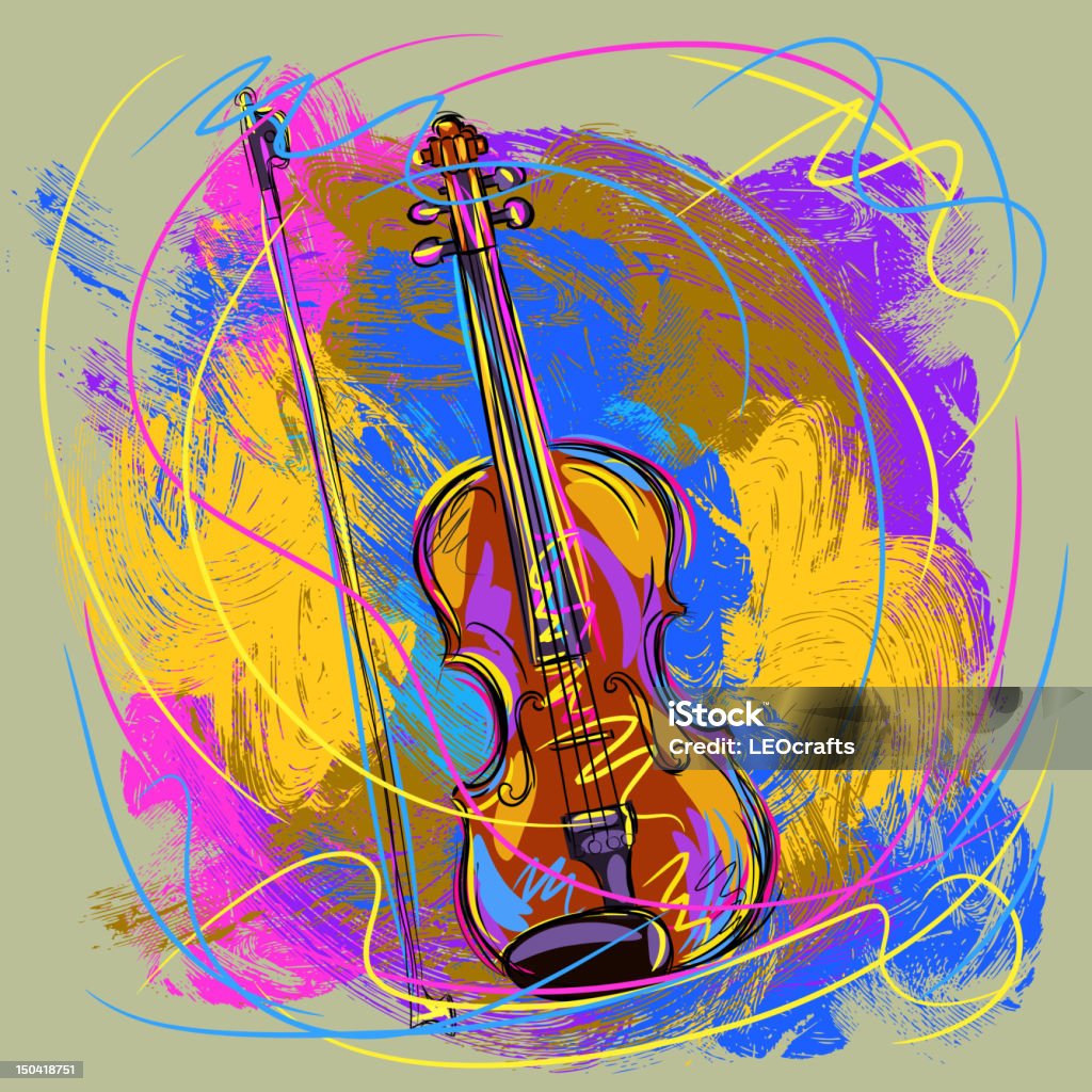 Colorido violín - arte vectorial de Música libre de derechos