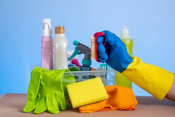 istock basket with cleaning products for home hygiene use 1504202754