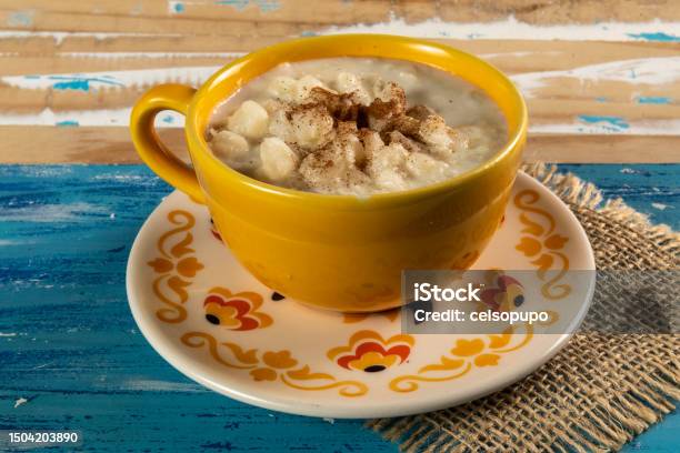 Cup Of Canjica Typical Food Consumed In The Brazilian Festa Juninas Stock Photo - Download Image Now