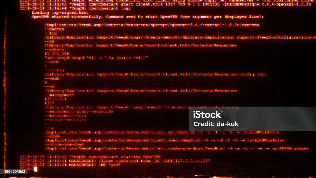 Computer Code Overlay Gui On Black Background Digital Noise And ...