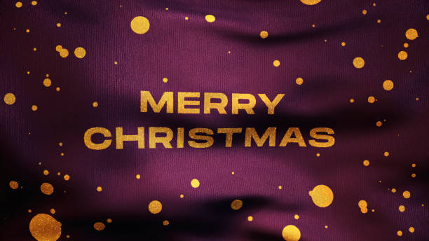 Waving red Christmas flag. Christmas holiday background