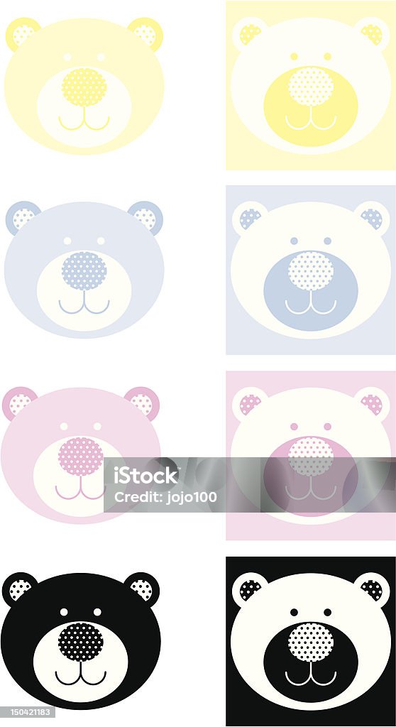 Adorable ours en peluche icône avec un motif à pois - clipart vectoriel de 12-17 mois libre de droits