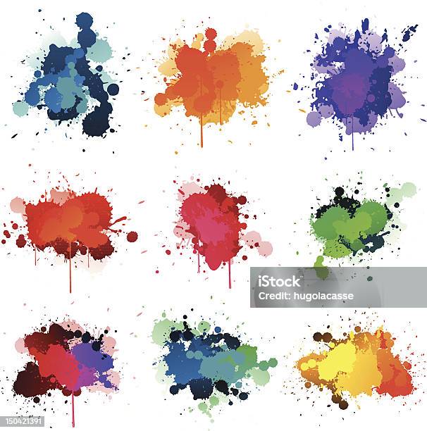 Farbe Splat Stock Vektor Art und mehr Bilder von Spritzflecken - Spritzflecken, Malfarbe, Tinte