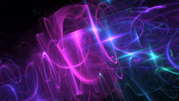 istock New digital technology background, dark neon light, motion blur, fantastical glow. 3d render 1504221823