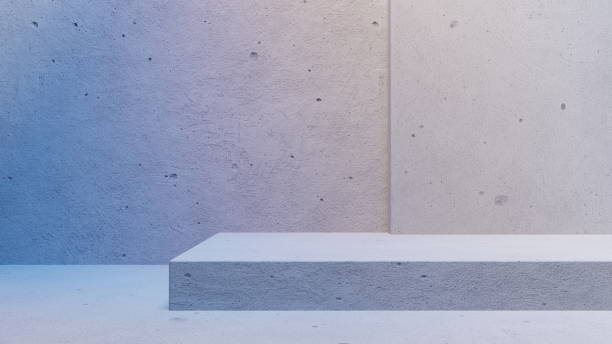 istock Beauty product empty podium. Concrete wall and floor. 3d render 1504222340