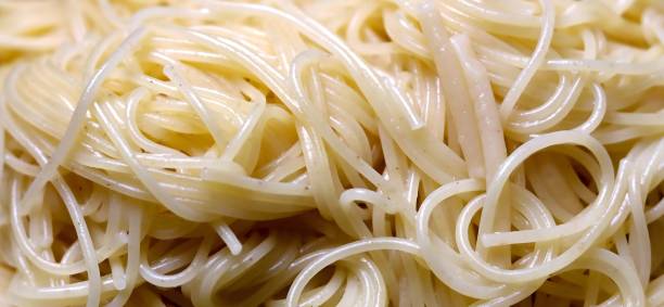 istock Close up of cooked and tangled spaghetti 1504230947
