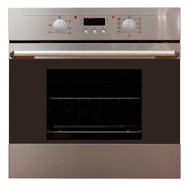 Oven in stainless steel finish stock photo