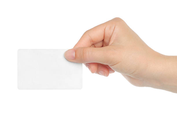 istock Hand holds business card 150429175