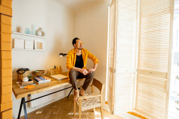 istock Portrait of creative man at home office 1504299903