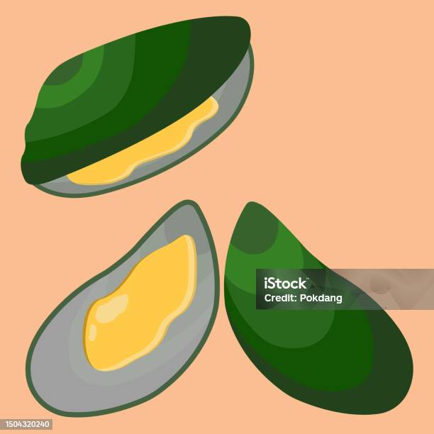 Mussels Shell Vector Shellfish Mussel In Flat Vector Illustration Design Stock Illustration ...