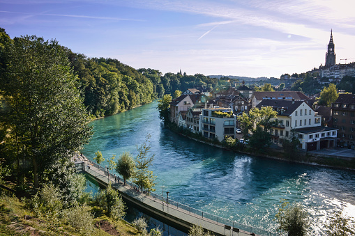The Aare or Aar is a tributary of the High Rhine and the longest river that both rises and ends entirely within Switzerland.