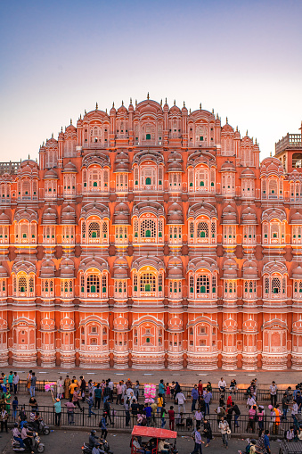 A picture of details of Hawa Mahal, the Wind Palace in Jaipur