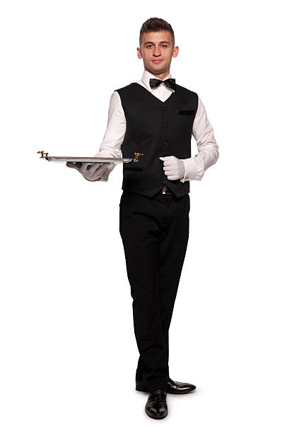 istock young boy waiter with a tray 150433434