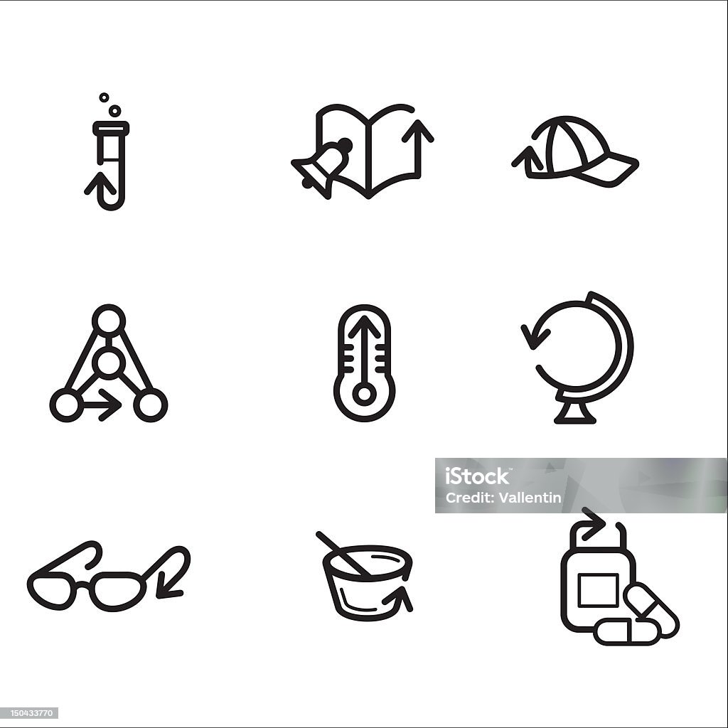 Série d'icônes flèche - clipart vectoriel de Chapeau libre de droits