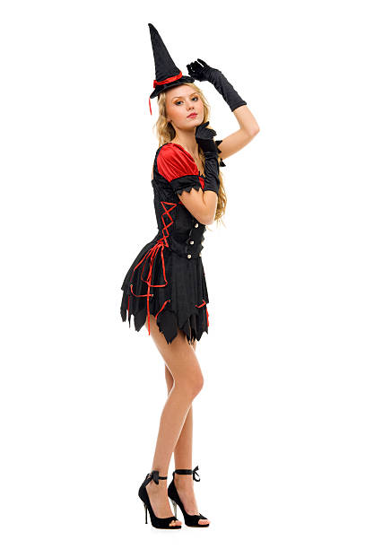 istock woman in carnival costume.  Witch shape 150435273