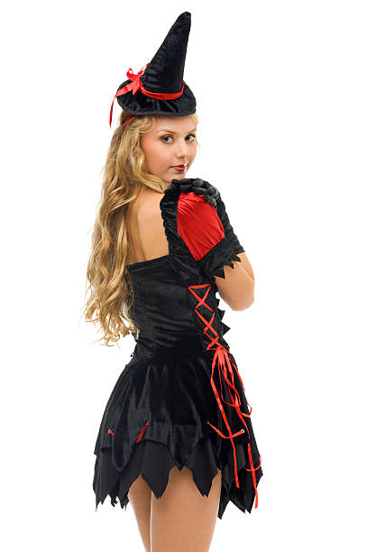 istock woman in carnival costume.  Witch shape 150435283
