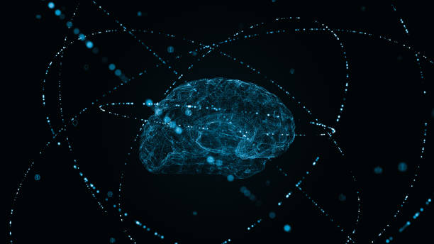 istock Blue digital brain logo with particle ring circle rotation and ai technology icon on futuristic abstract background artificial intelligence technology and machine learning concepts 1504361062