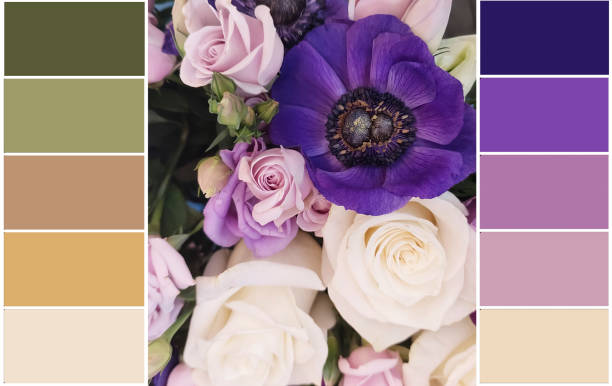 istock Beautiful rose flower bouquet, color swatch 1504373700