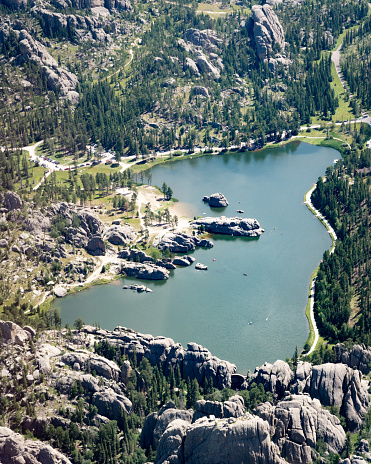 Aerial photo of Sylvan lake in Custer State Park