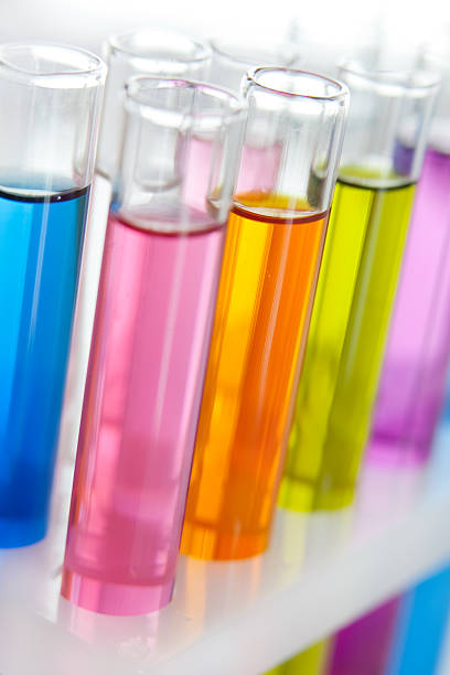 istock Group of test tubes in a rack, closeup 150442759