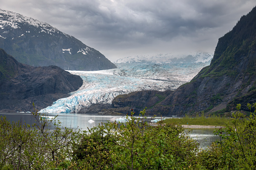 Mendenhall Glacier (SÃ­t) near Juneau, Tongass National Forest, southeast Alaska, USA.