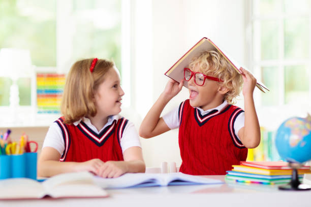 istock Kids doing homework. Children go back to school. 1504448455