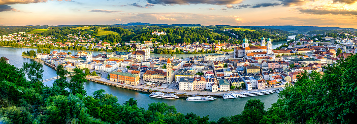 historic buildings at the old town of Passau - Germany - bavaria
